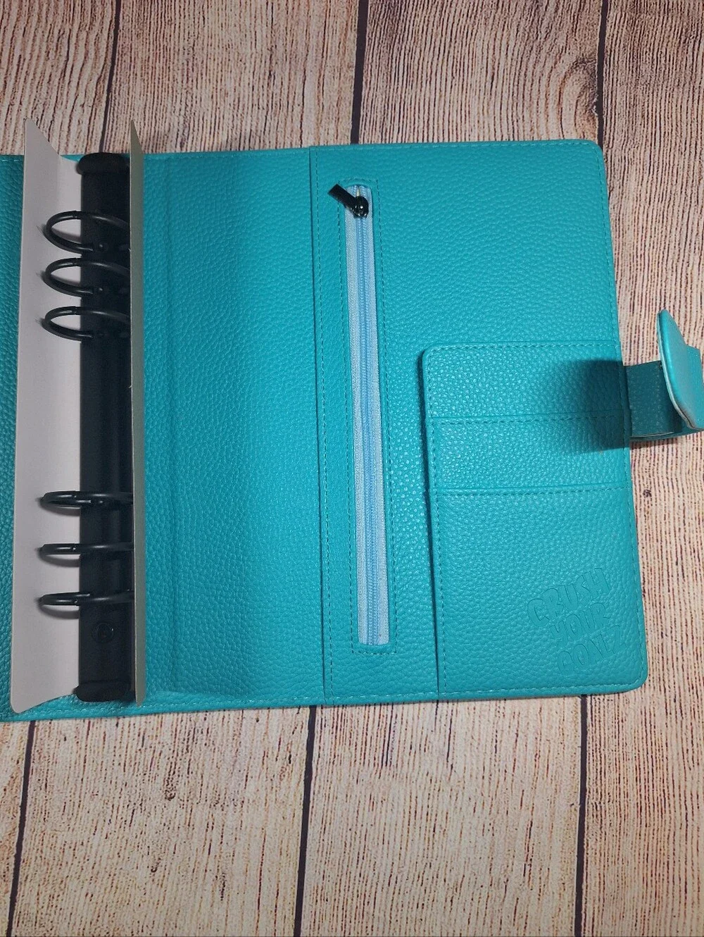 A5 Planner, Turquoise Planner with Black Rings, Teal A5 Budget Binder, A5 Binder